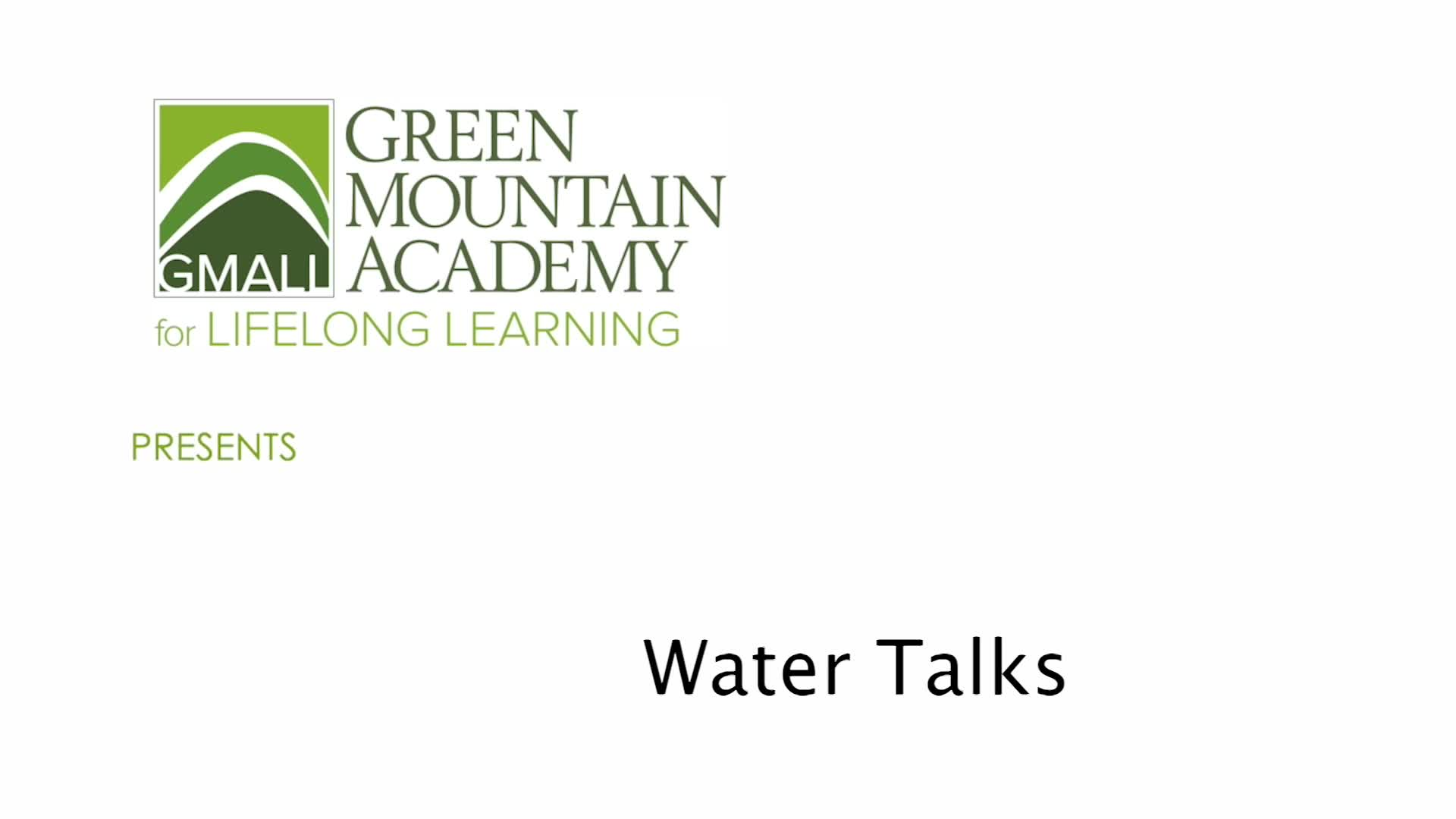 Thumbnail image for GMALL Lectures: 'Water Talks'
