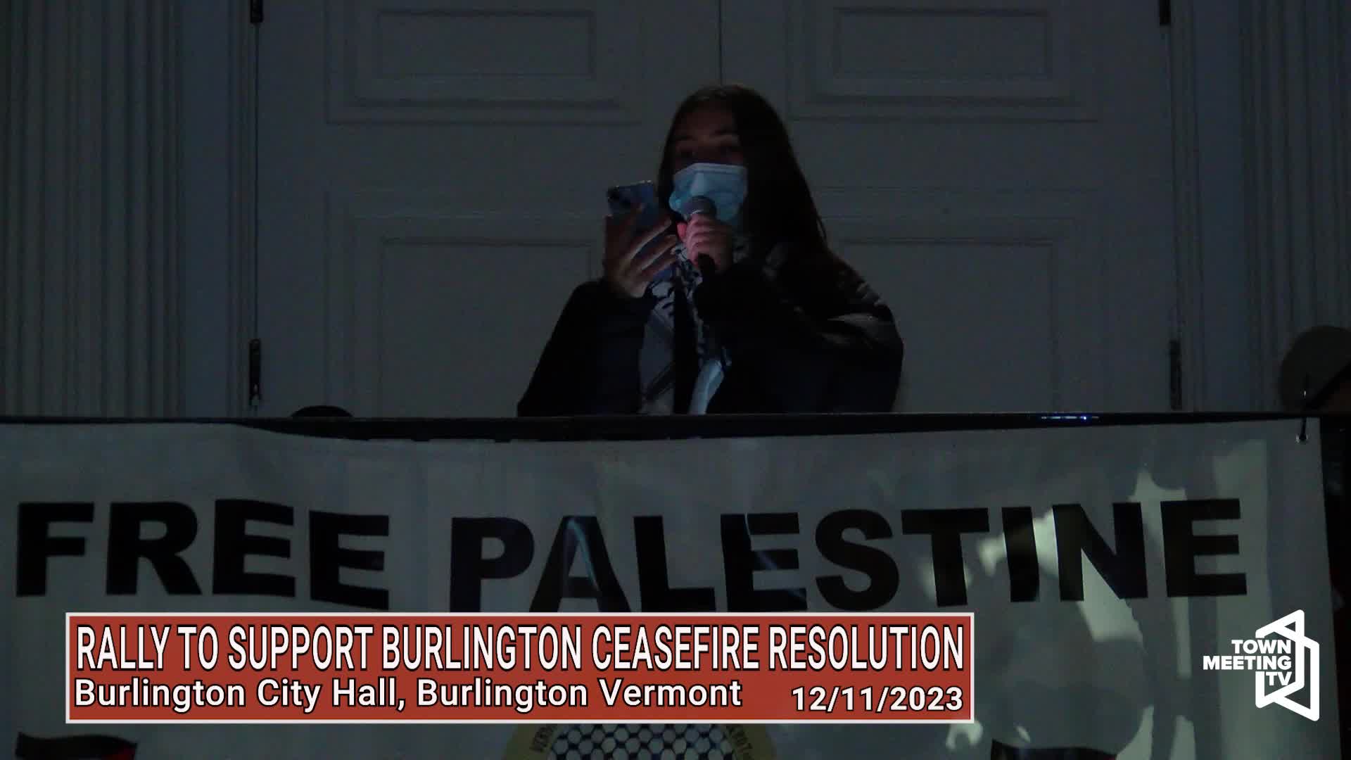 Thumbnail image for Burlington VT: 'Rally To Support Ceasefire Resolution'