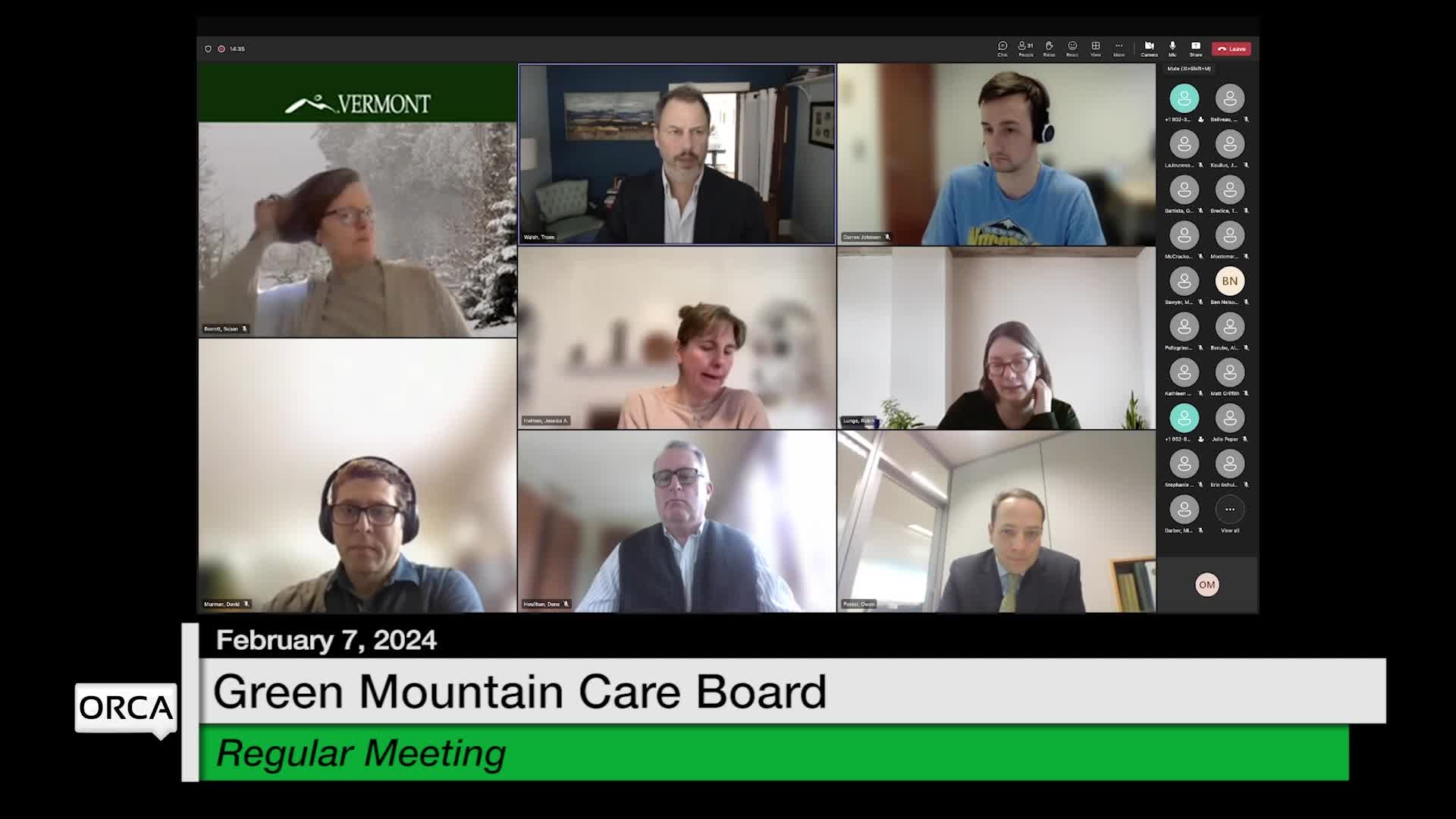Thumbnail image for Green Mountain Care Board '2/7 Regular Meeting'