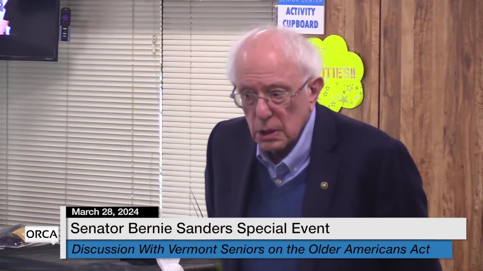 Thumbnail image for Bernie Sanders: 'VT Seniors On Older American Act'