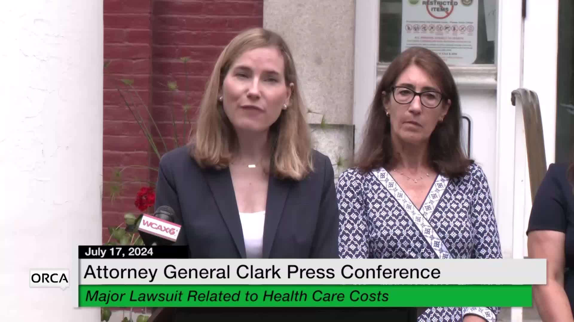 Thumbnail image for Press Conf. Charity Clark: 'Major Lawsuit Related To Health Care Costs'