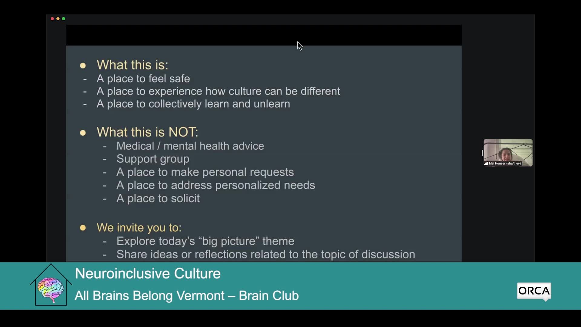 Thumbnail image for All Brains Belong VT, Brain Club: 'Neuroinclusive Culture'