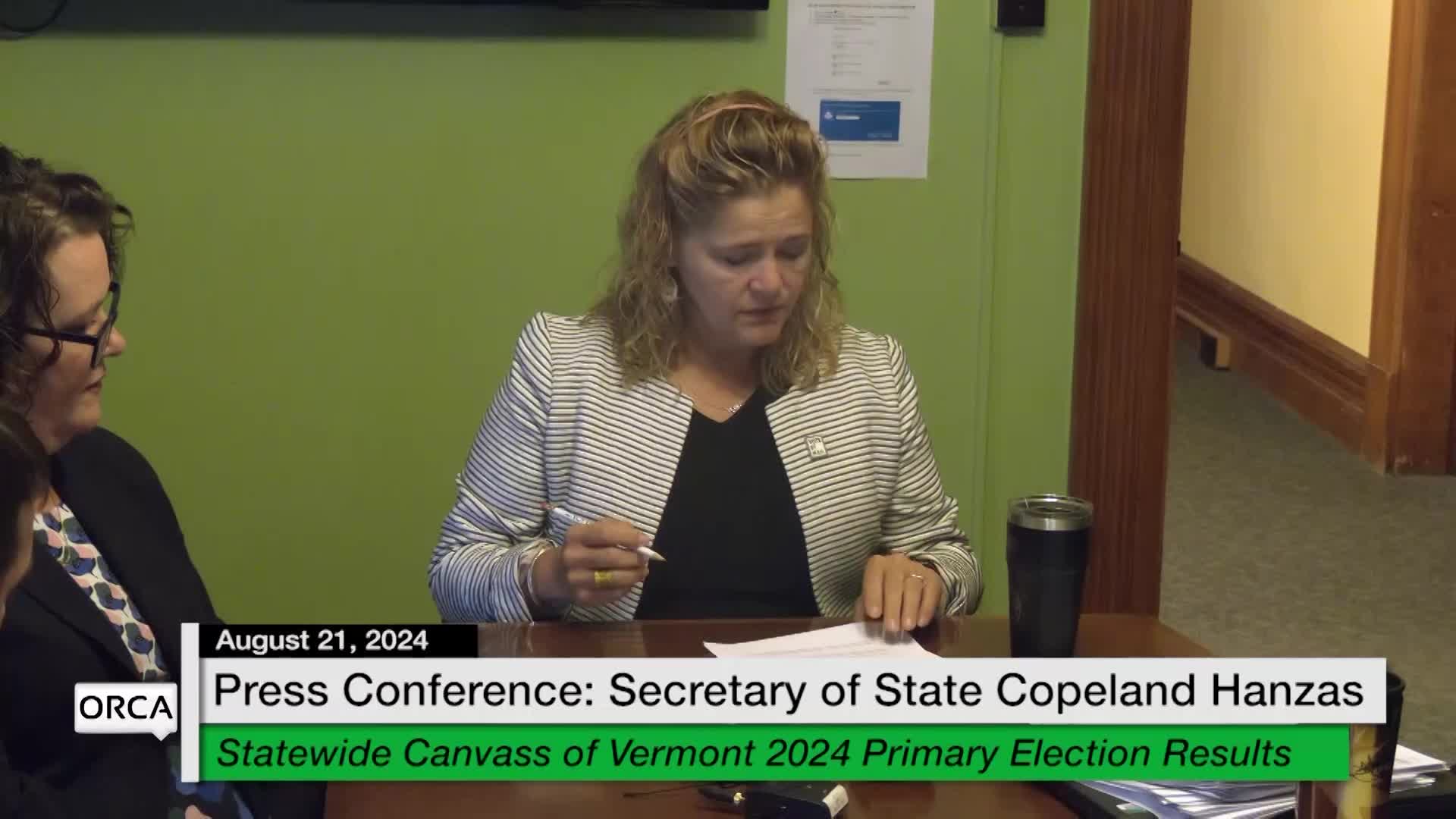 Thumbnail image for Press Conf. Copeland Hanzas: 'VT 2024 Primary Election Results'