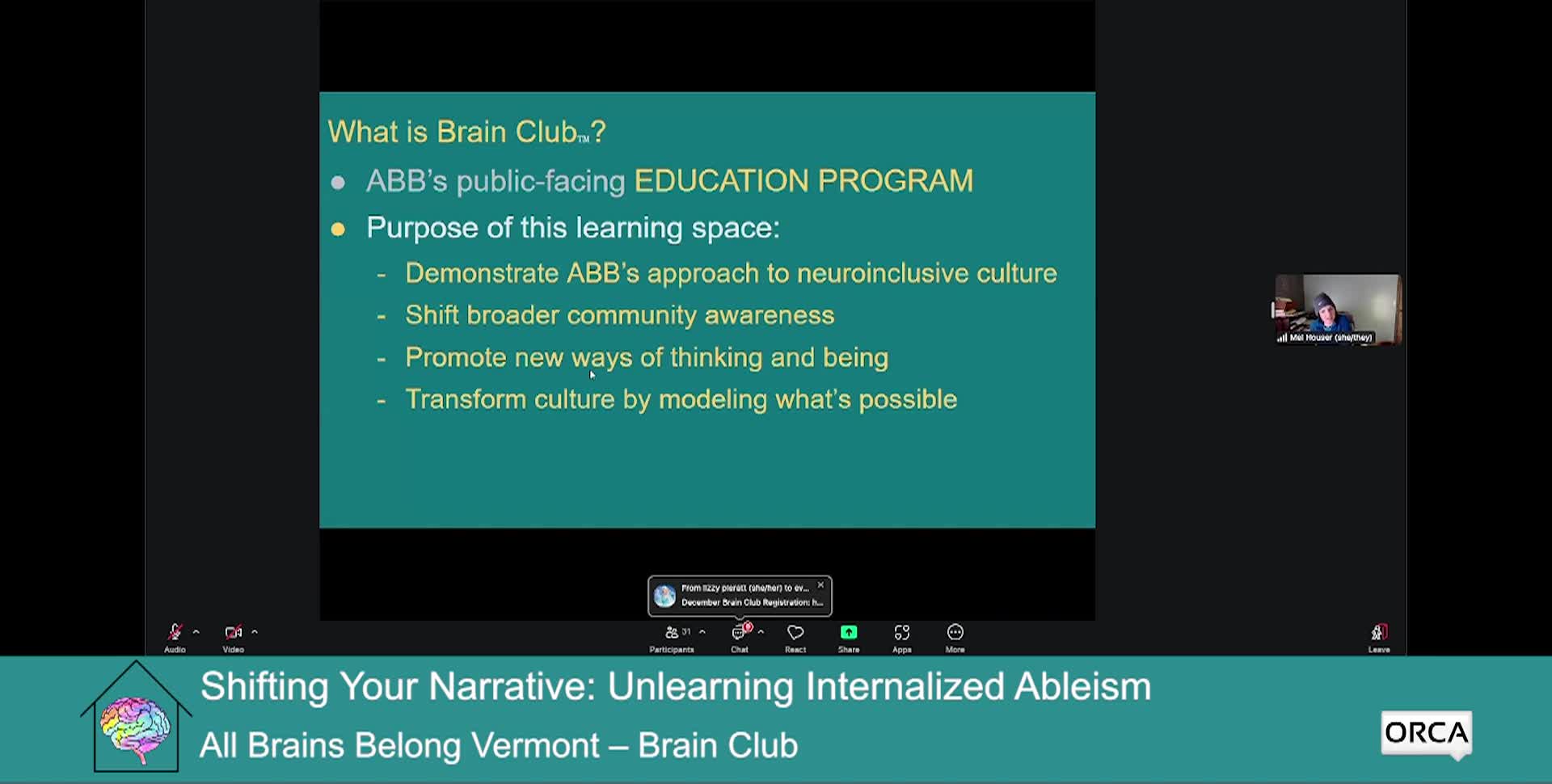 Thumbnail image for All Brains Belong VT, Brain Club: 'Unlearning Internalized Ableism'