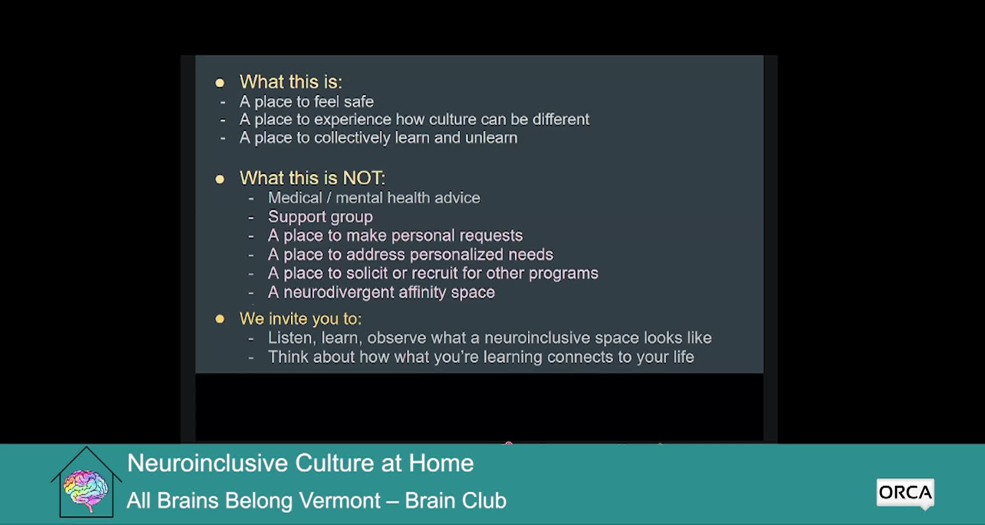 Thumbnail image for All Brains Belong VT, Brain Club: 'Neuroinclusive Culture At Home'