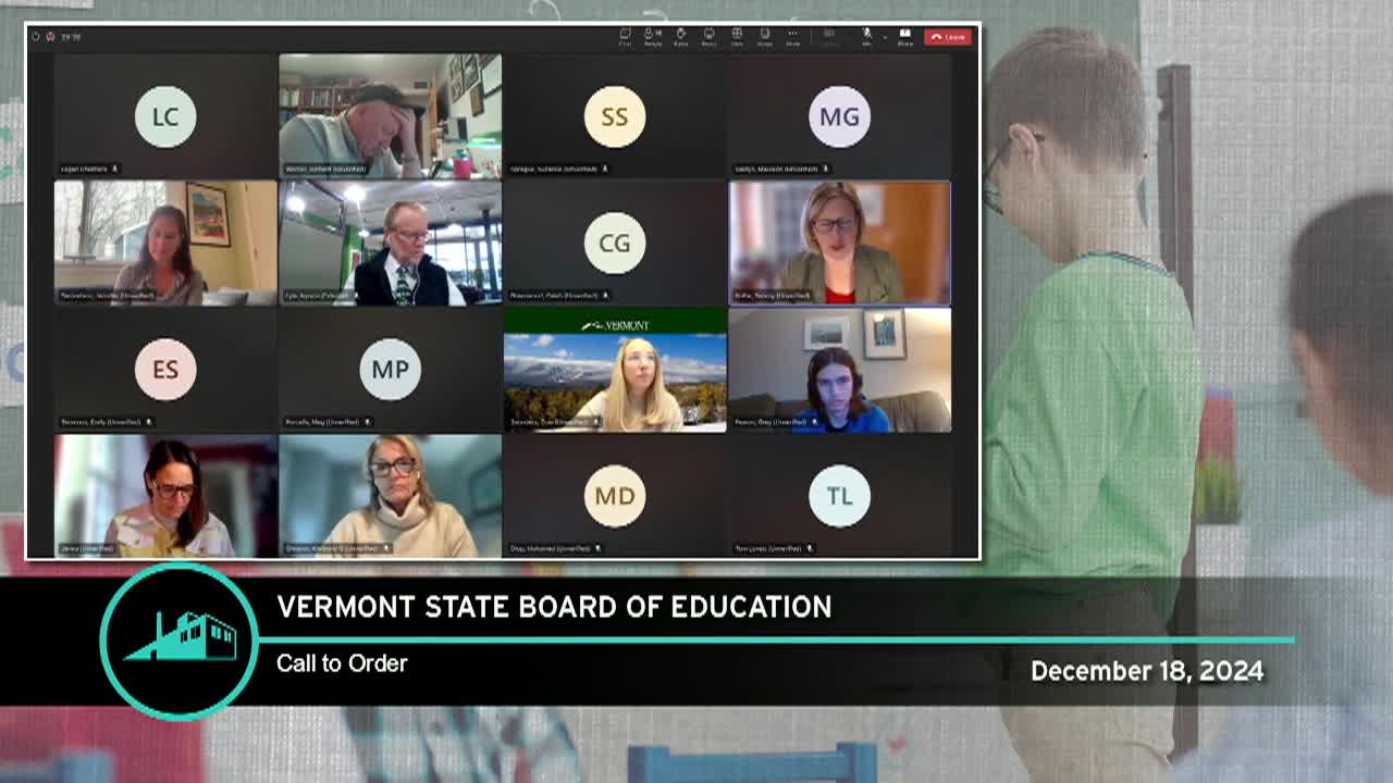 Thumbnail image for VT State Board Of Education: '12/18 Meeting'
