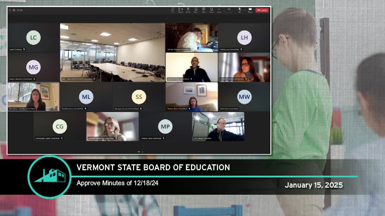 Thumbnail image for VT State Board Of Education: '1/15 Meeting'