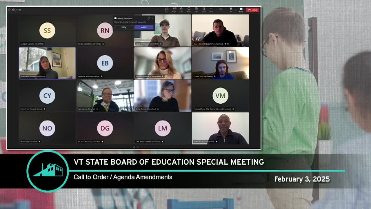 Thumbnail image for VT State Board Of Education: '2/3 Meeting'