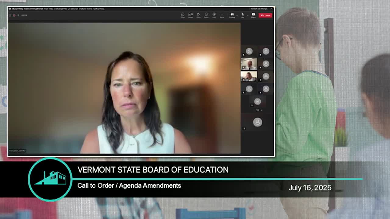 Thumbnail image for VT State Board Of Education: '7/16 Meeting'