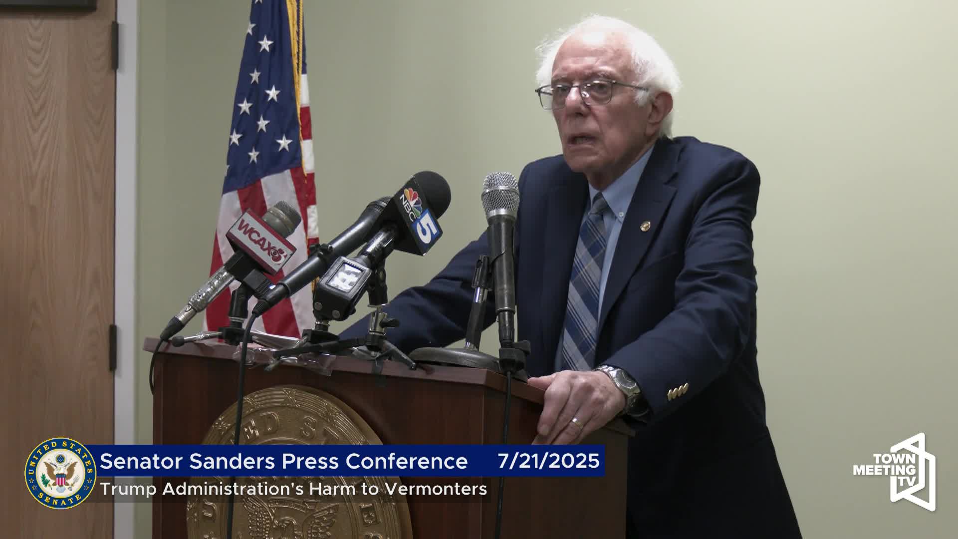 Sen. Sanders: 'Trump Administration's Harm To VT's'