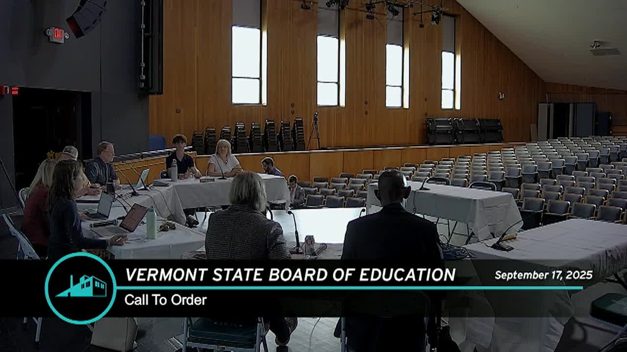 VT State Board Of Education: '9/17 Meeting'