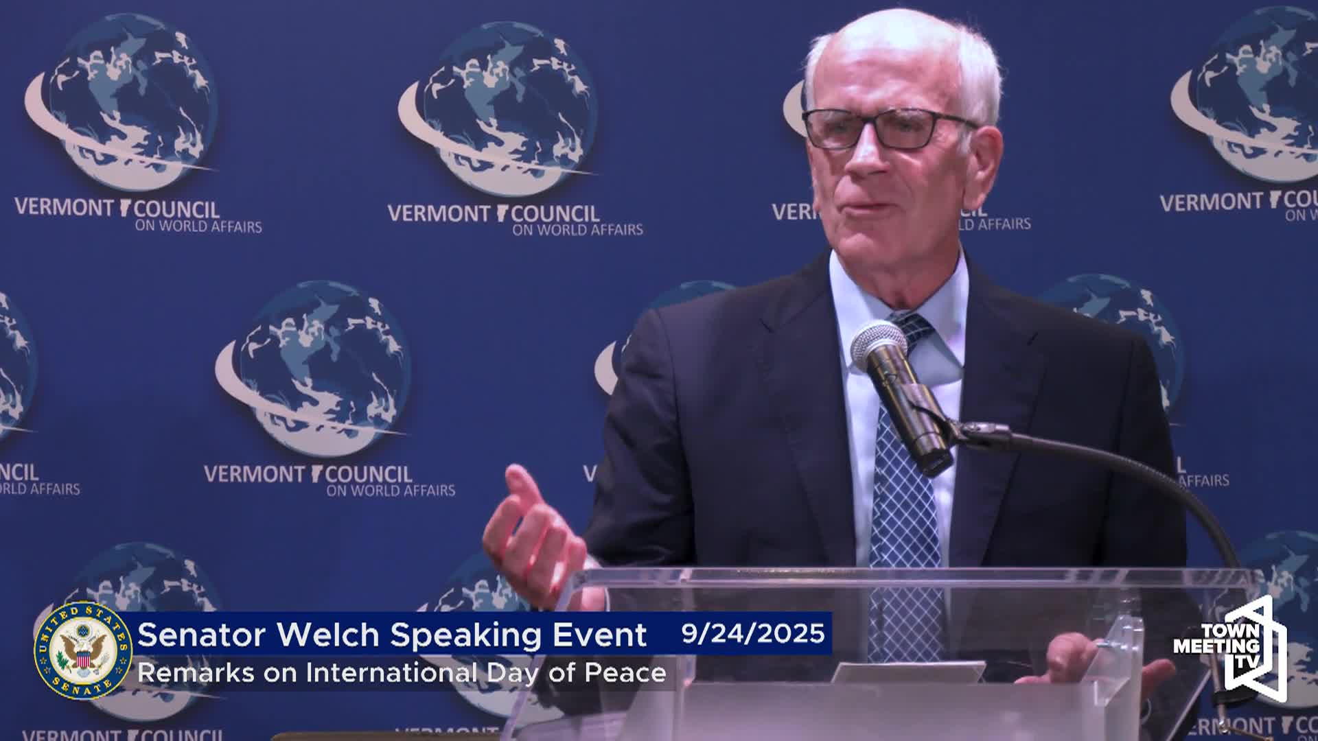 Sen. Welch: 'Remarks On International Day Of Peace'