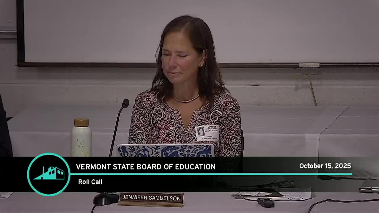 VT State Board Of Education: '10/15 Meeting'