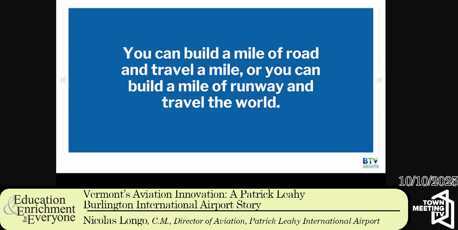 Education and Enrichment: 'Vermont’s Aviation Innovation'