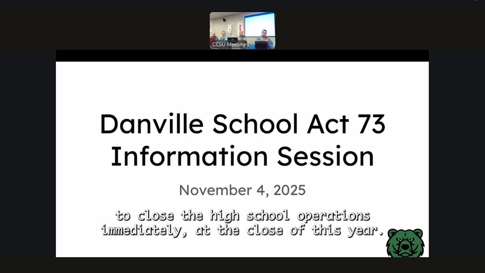 Danville School Board: '11/4 Informational Meeting'
