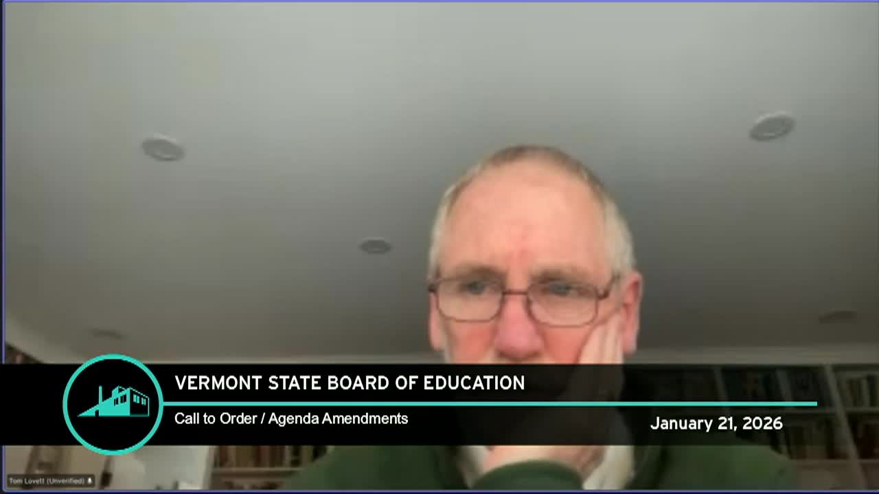 VT State Board Of Education: '1/21 Meeting'