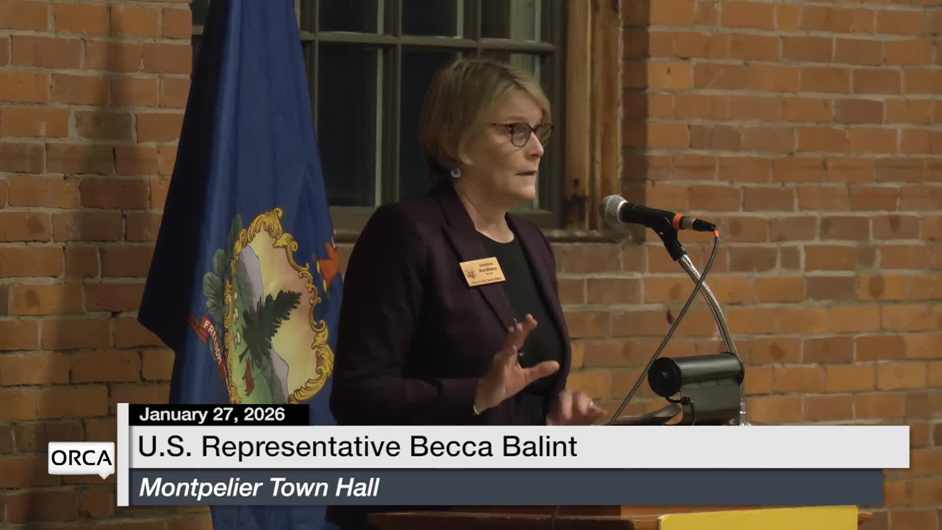 U.S Rep. Becca Balint: 'Montpelier Town Hall'