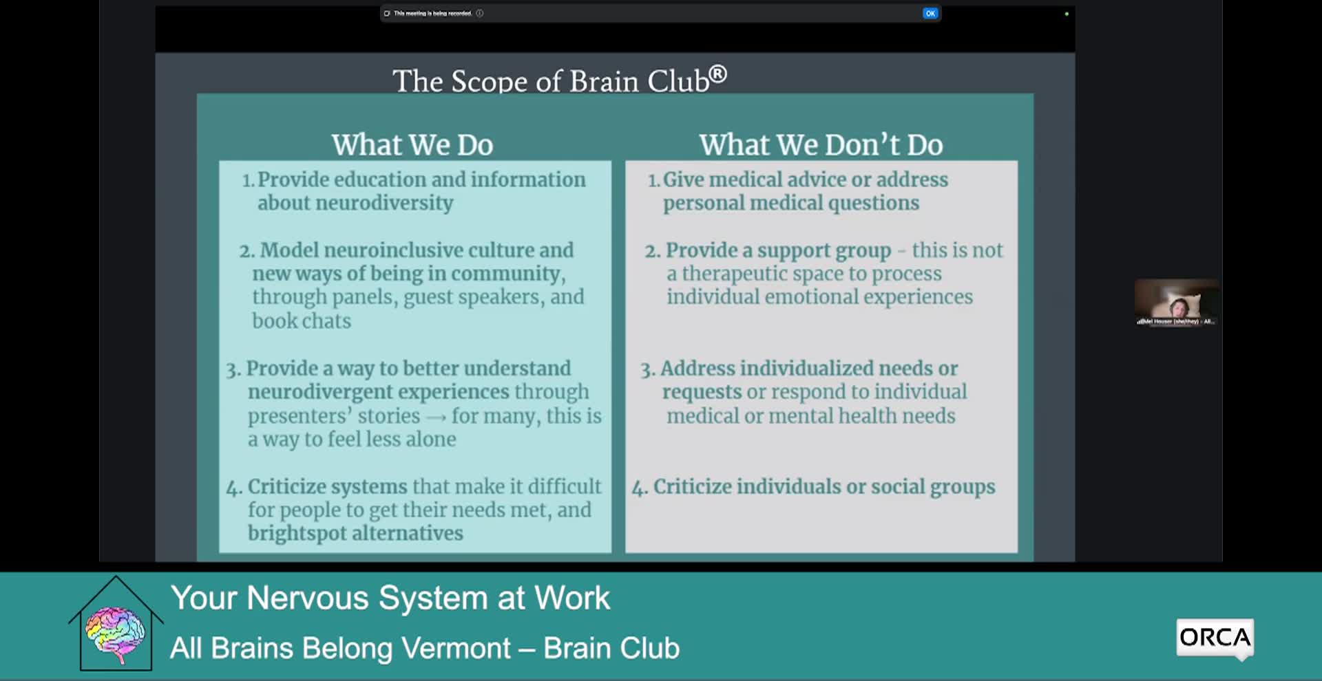 All Brains Belong VT, Brain Club: 'Your Nervous System At Work