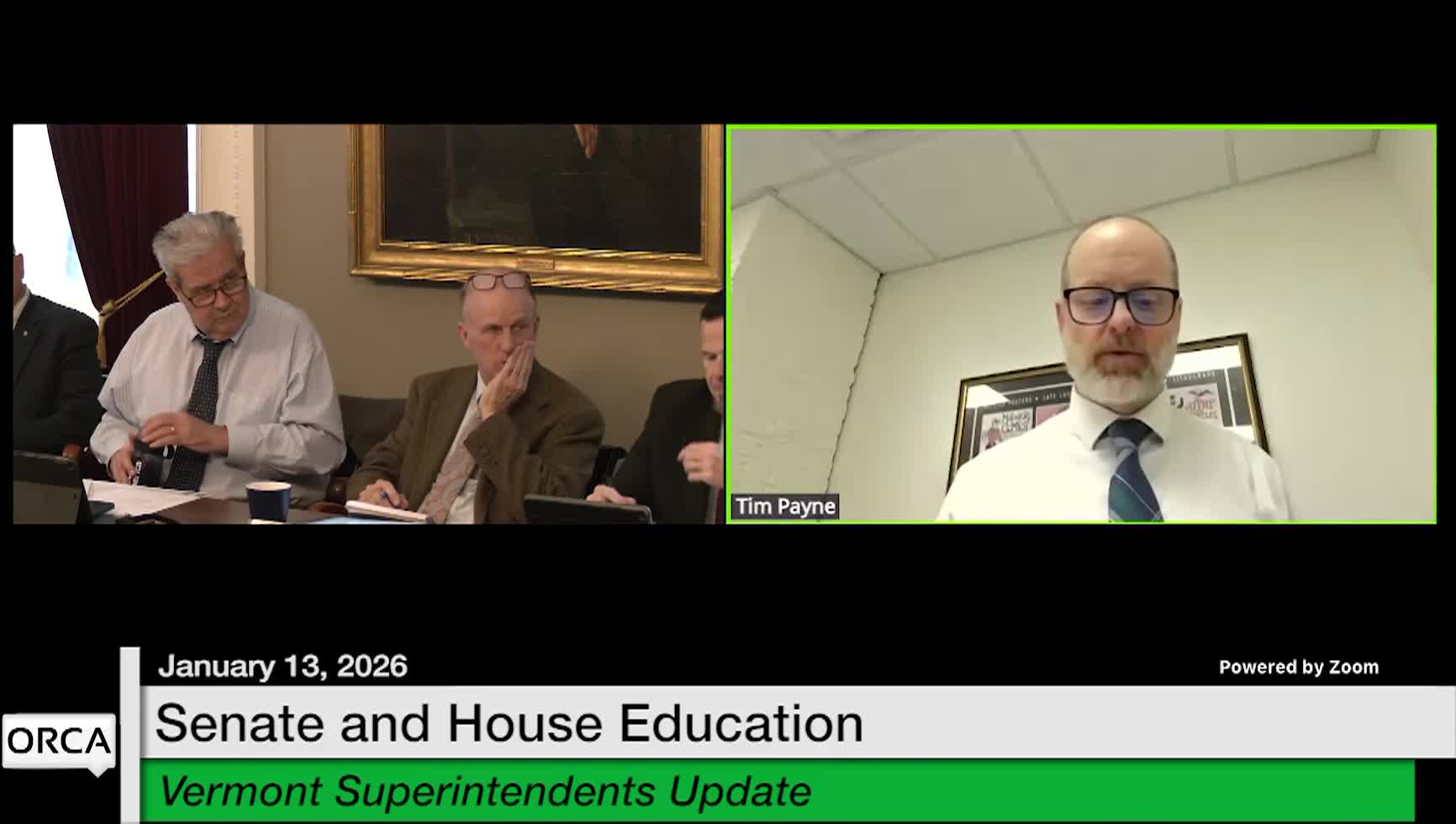 VT State House: 'VT Superintendent Association Update'