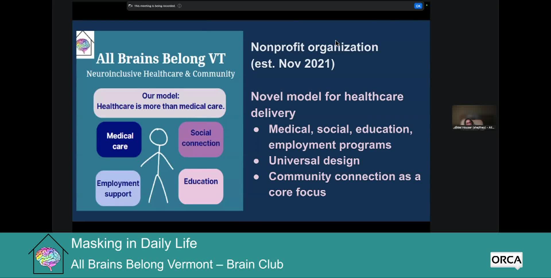 All Brains Belong VT, Brain Club: 'Masking In Everyday Life'