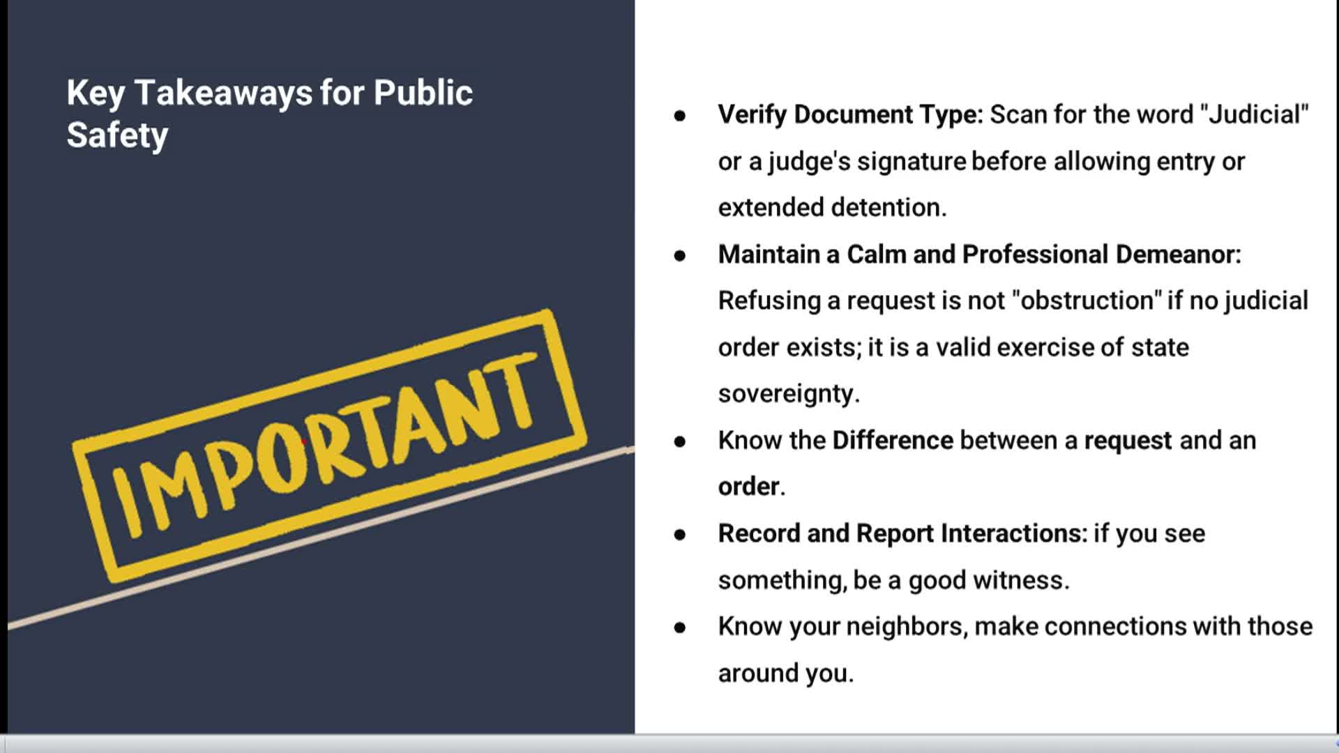 Richmond Police Department: 'Information For Interacting With Federal Agents'