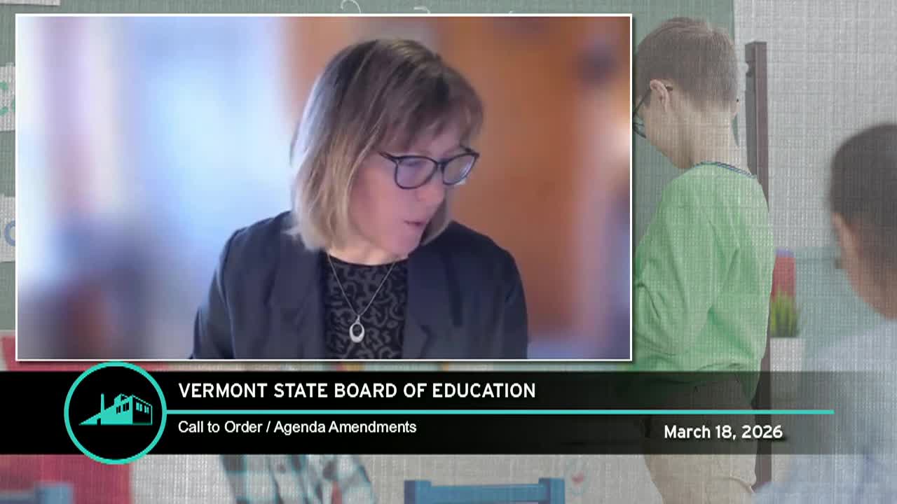 VT State Board Of Education: '3/18 Meeting'