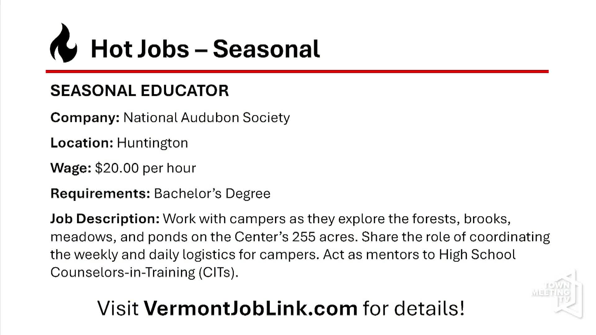 JobTalk VT: 'Seasonal Pathways' P2