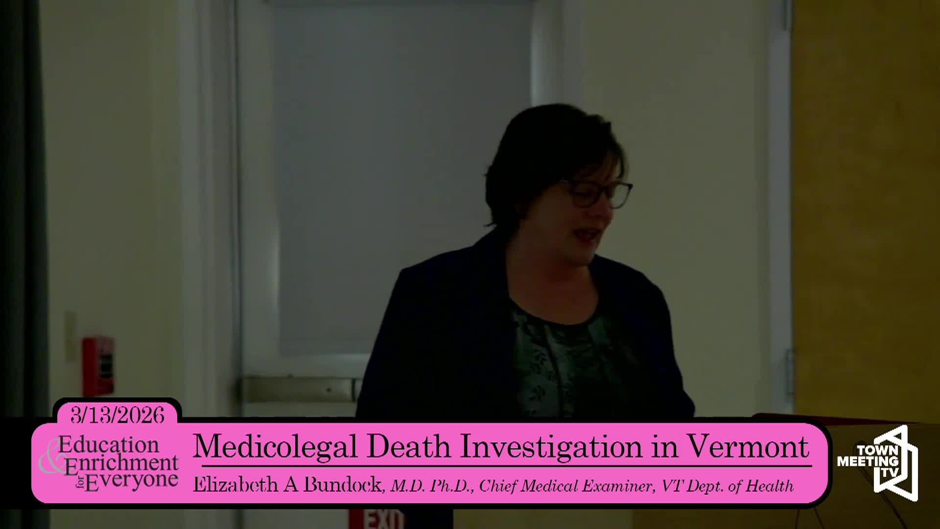 Thumbnail image for Education and Enrichment: 'Medicolegal Death Investigation In VT'