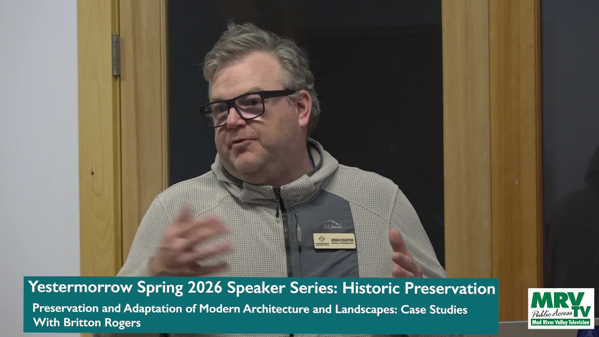 Thumbnail image for Yestermorrow Spring Speaker Series: 'Britton Rogers'