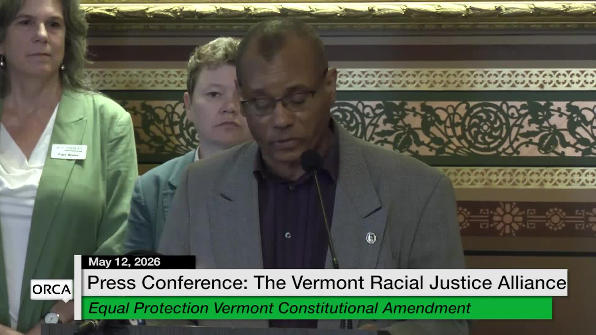 Thumbnail image for Press Conf. VTRJA: 'Equal Protection VT Constitutional Amendment'