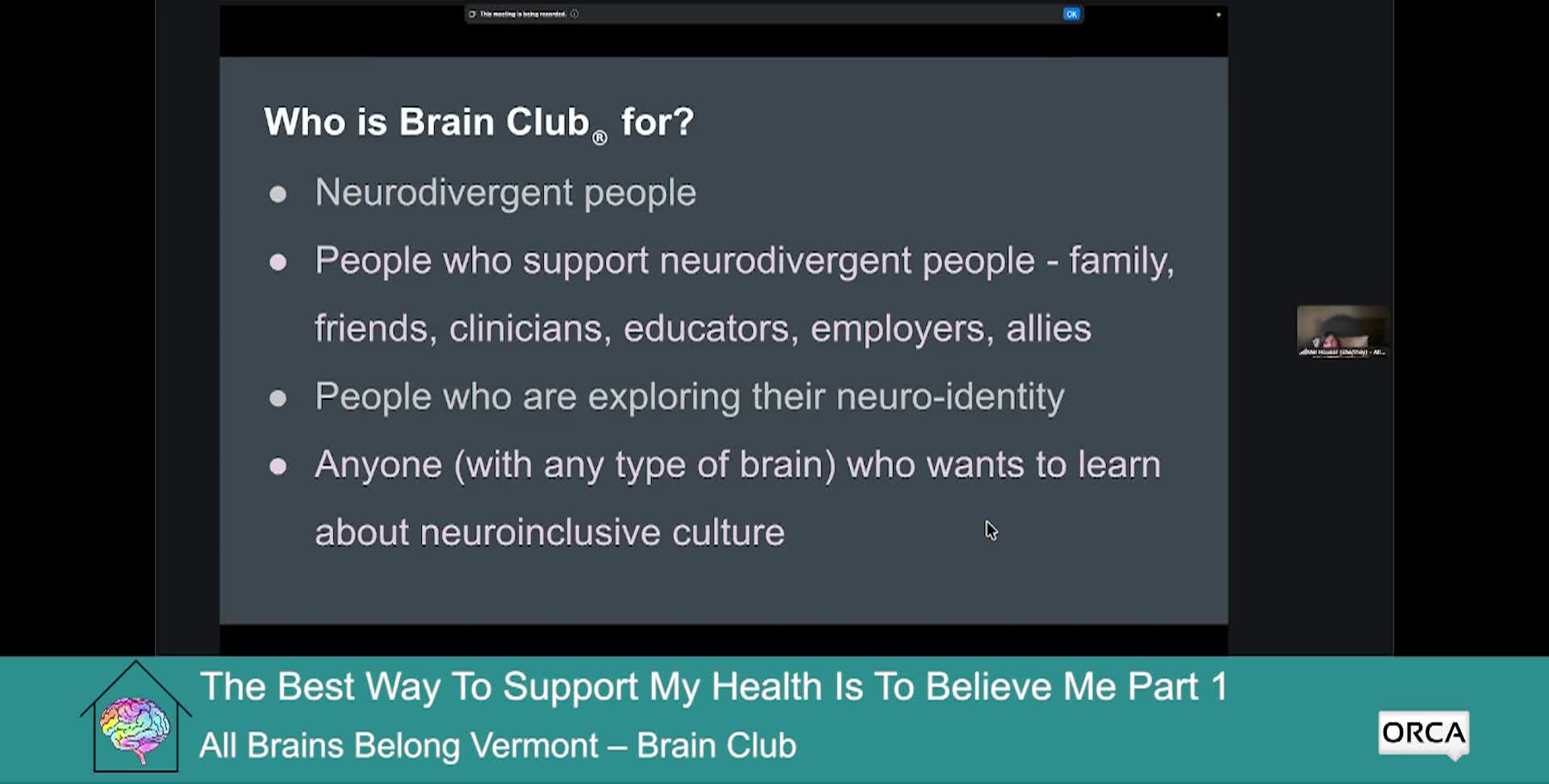 Thumbnail image for All Brains Belong VT, Brain Club: 'The Best Way To Support My Health Is To Believe Me' P1