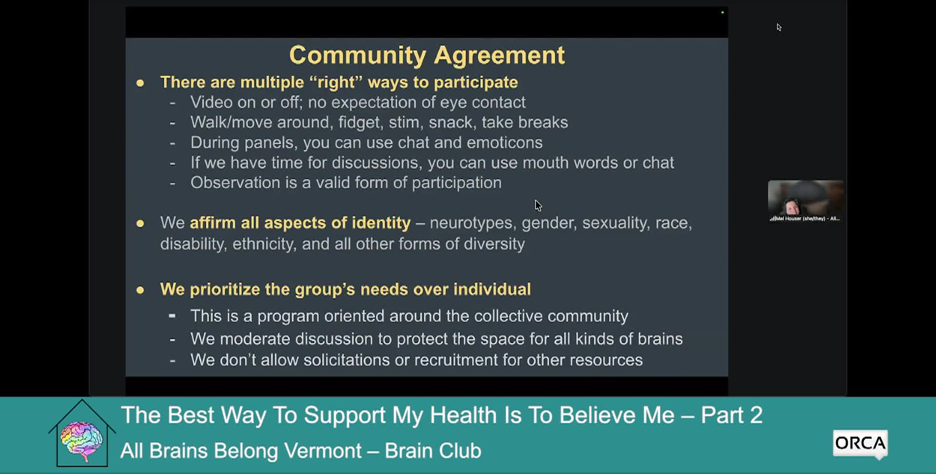 Thumbnail image for All Brains Belong VT, Brain Club: 'The Best Way To Support My Health Is To Believe Me' P2