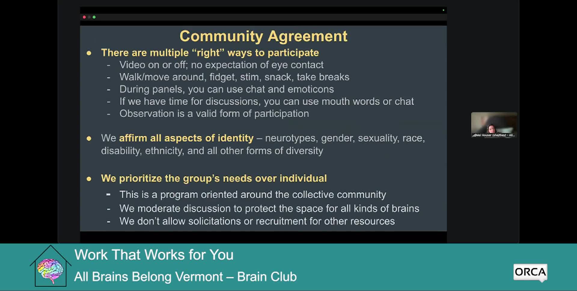 Thumbnail image for All Brains Belong VT, Brain Club: 'Work That Works for You'